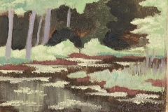 "Waukeena Preserve Pond", oil on canvas panel, 5 in x 7 in, 2013, $175+tax
