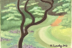 "Waukeena Preserve Tree", oil on canvas panel, 5 in x 7 in, 2013, $175+tax